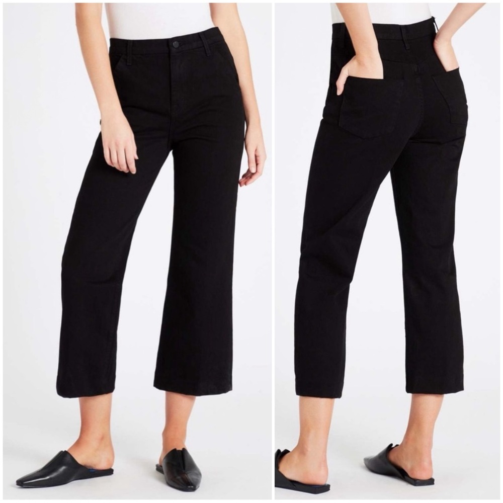J BRAND Women’s Size 29 Black Joan Cropped Straight High Rise Trouser Jeans
